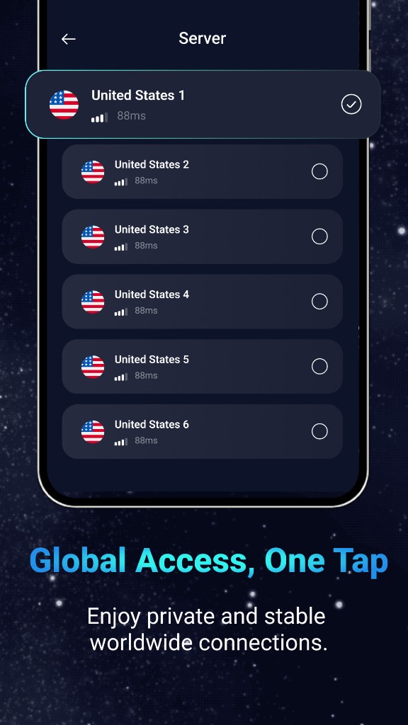 SwiftNet server list with global locations